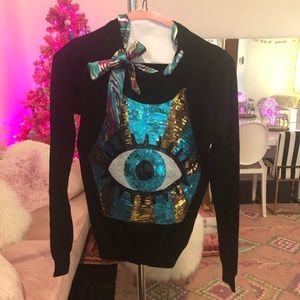 *Worm Once* Evil Eye Sweater Sz. Small